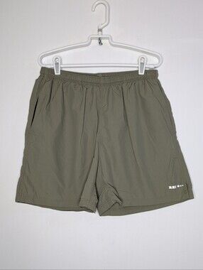 REI Green Nylon Elastic Waist Outdoors Lined Swim Trunk Shorts L